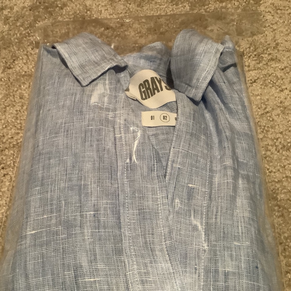 Light Blue Button Down Shirt for Women - Picture 5 of 8
